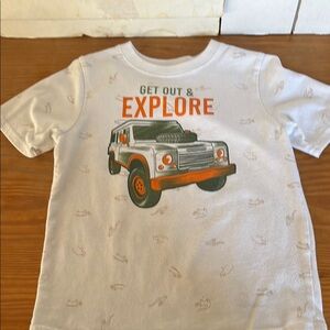 Kids' White and Orange Adventure T-Shirt